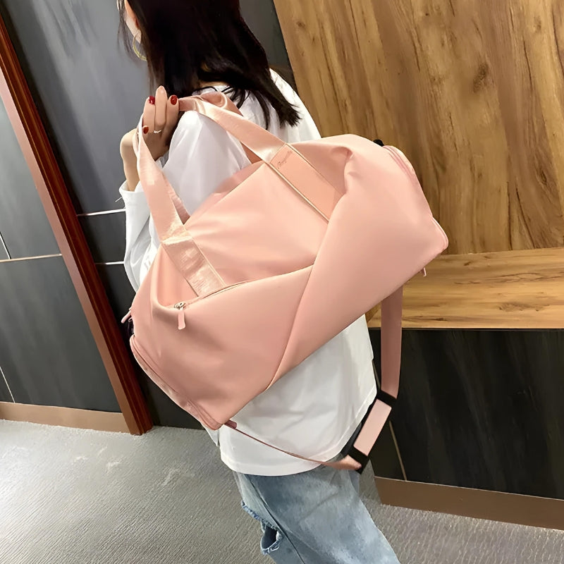 women's sports style travel bag carried on shoulder - Pink - Green - Purple - Black