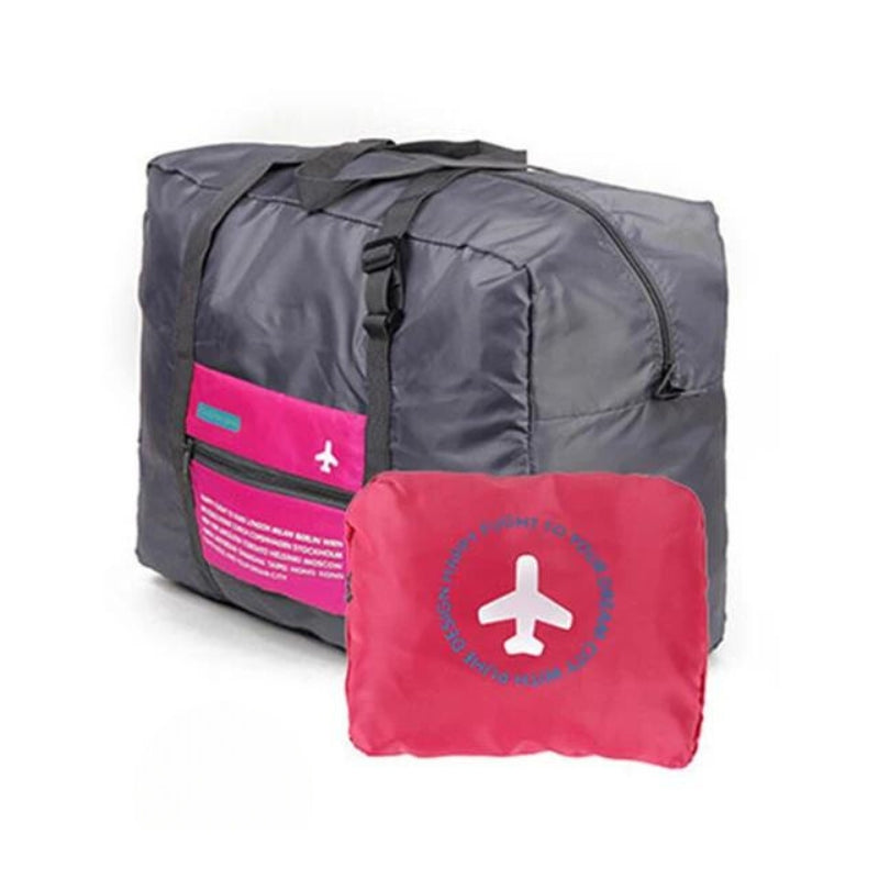 foldable travel bag large capacity - Rose red