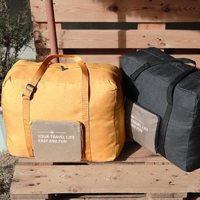 foldable travel bag pouch two bags side by side - Yellow - Black - Blue