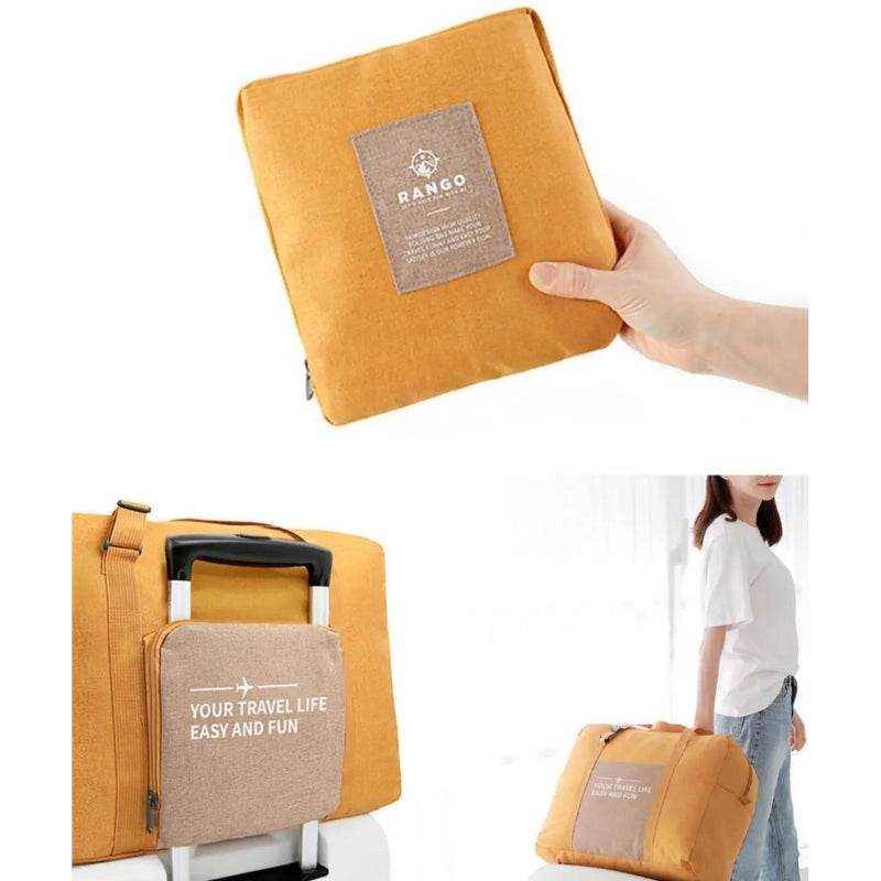 foldable travel bag bag folded by hand - Yellow - Black - Blue