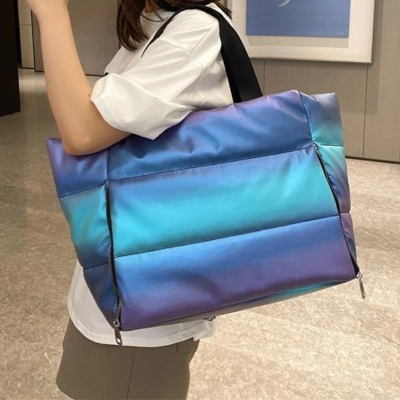 women's puffer handbag - Bright Pink Rainbow - Bright Blue Rainbow - Black - Pink - Grey - Gray