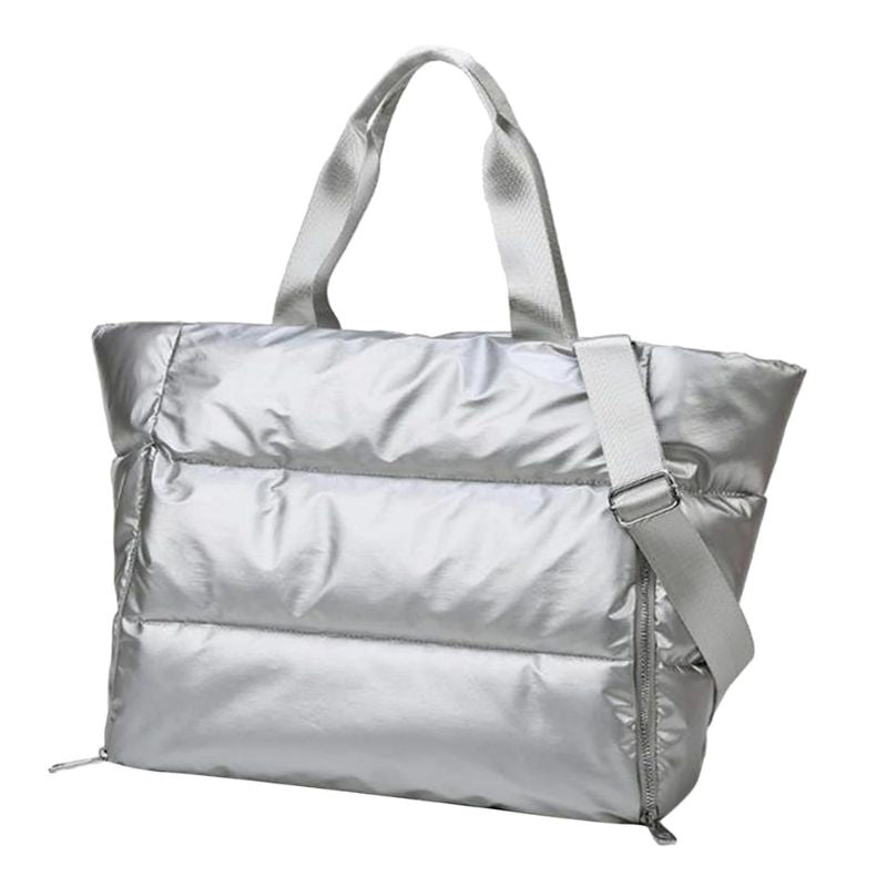 women's puffer fabric bag - Grey - Gray