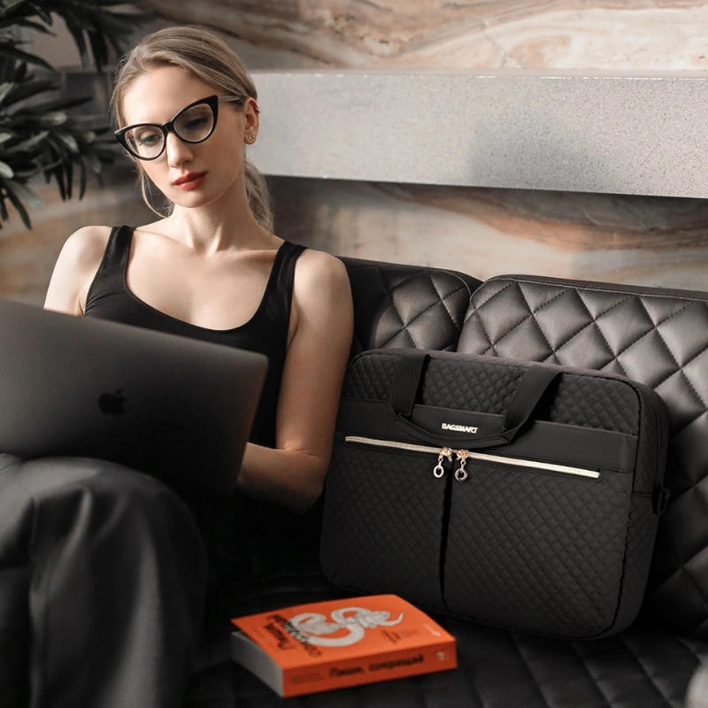 chic bag for laptop - Pink - Black