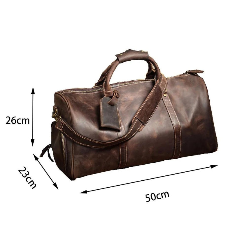 leather bag for men indicated dimensions - Brown - Black
