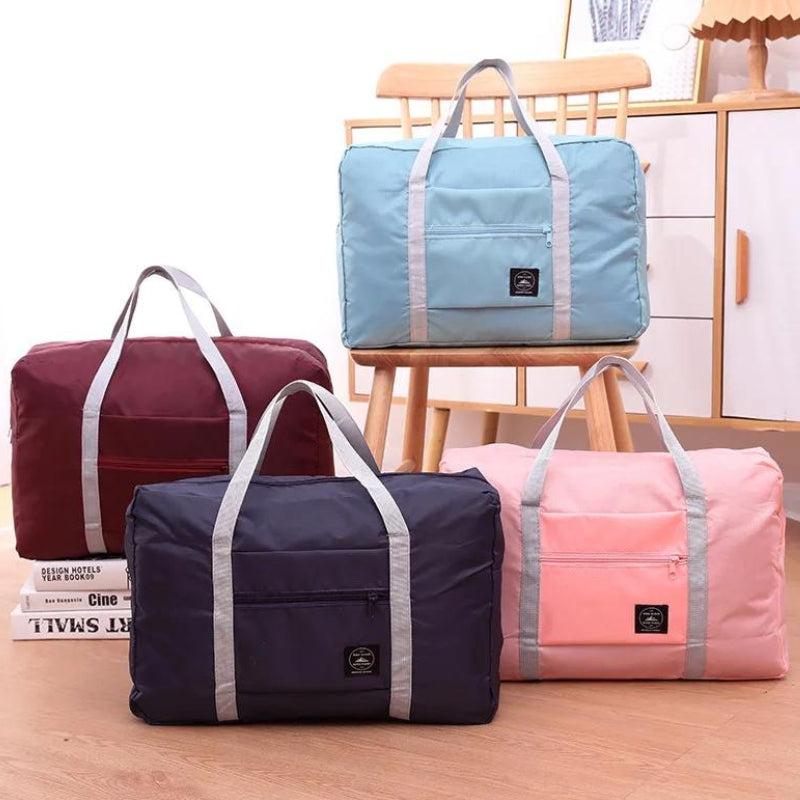 ultra lightweight foldable travel bag four bags aligned - Dark blue - Red - Pink - Green