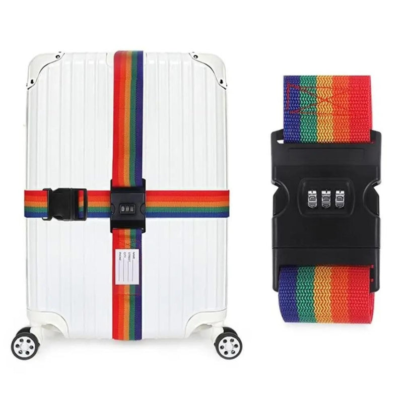 coded luggage strap - Blue - Sky Blue - Red - Black - Multicoloured - Multicolored - Grey and Pink - Gray and Pink - Orange - Grey and Orange - Gray and Orange