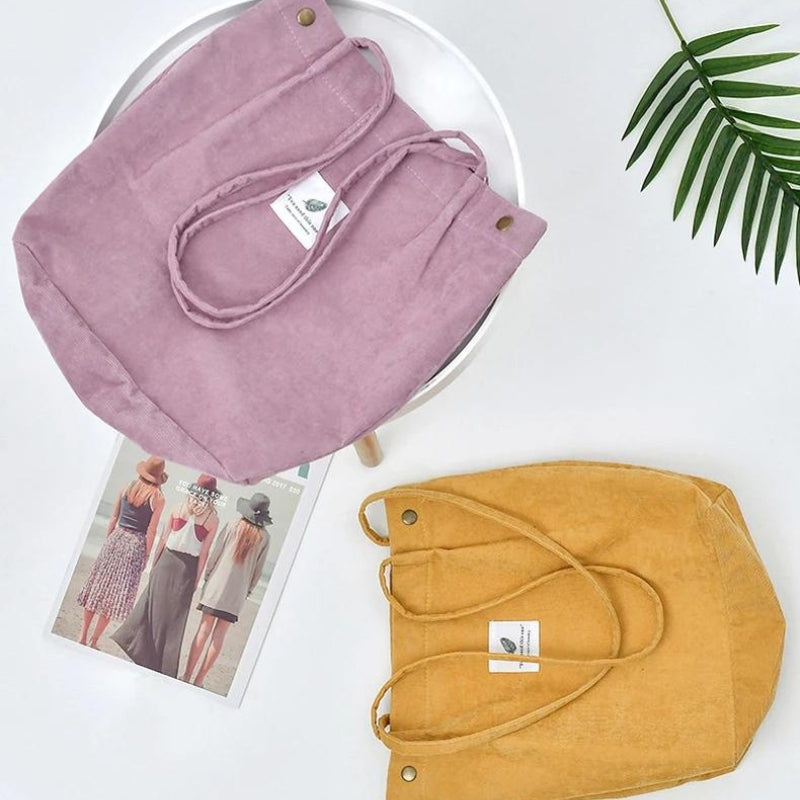 travel tote bag two bags laid down - Pink - Yellow - White - Green - Beige 1 - Beige 2 - Beige 3 - Black - Grey - Gray - Brown - Red