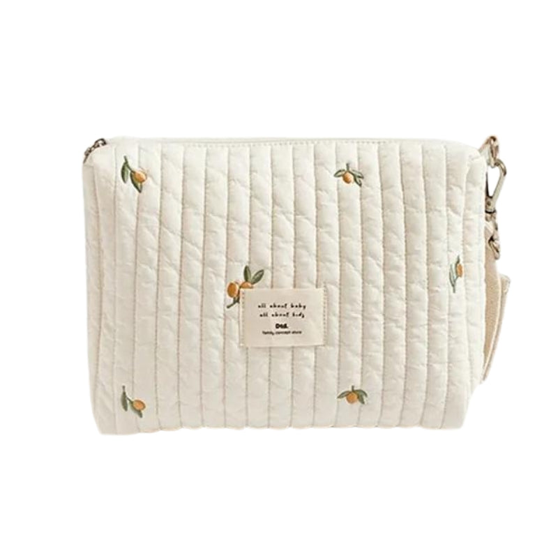 travel baby toiletry bag - Olive Flower Print