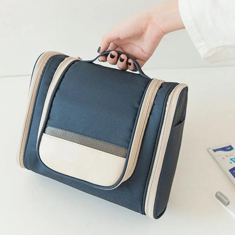 crochet toiletry bag - White - Black - Sky Blue - Grey - Gray - Beige - Navy Blue