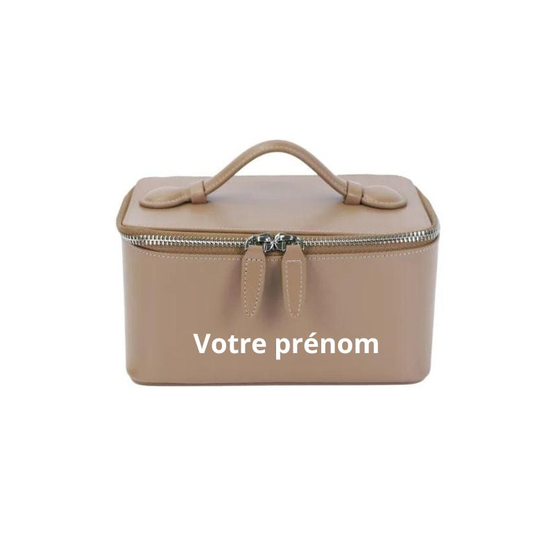 leather toiletry bag - Beige