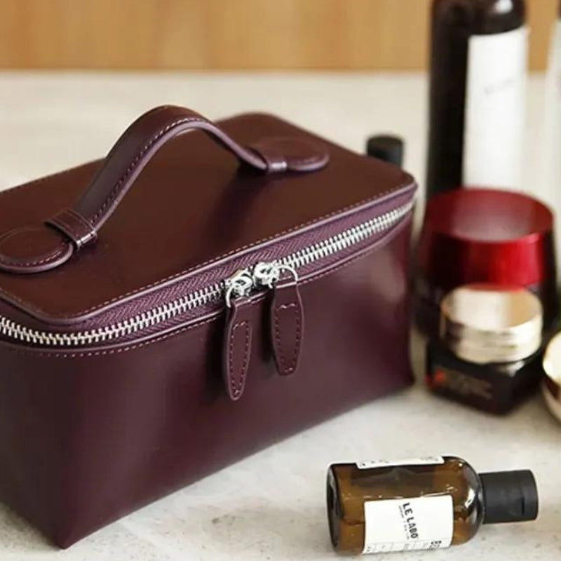 customizable leather pouch - Black - Green - Beige - Brown