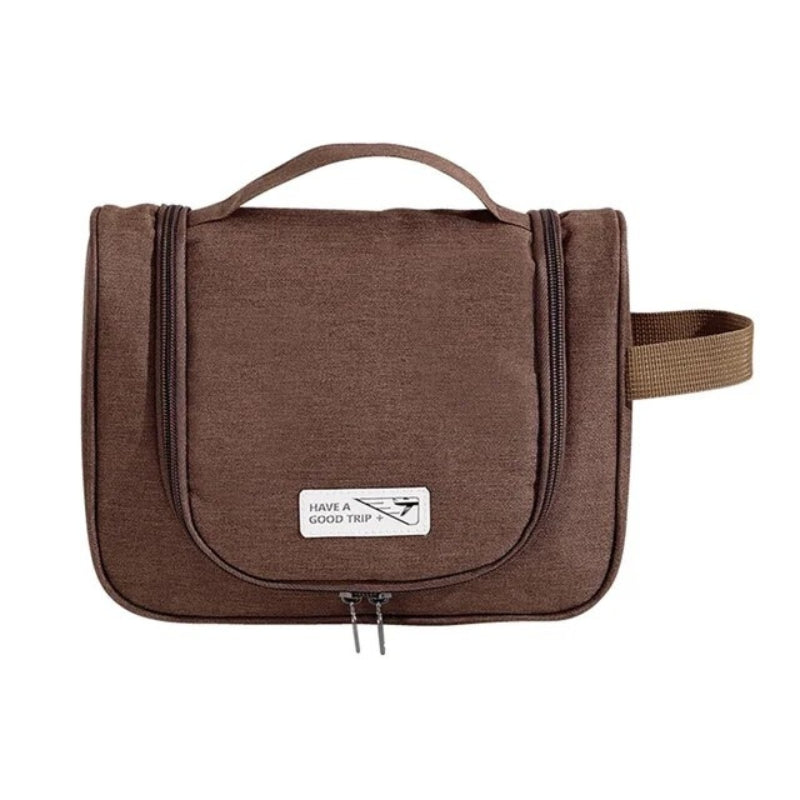 travel toiletry bag for flights - Brown