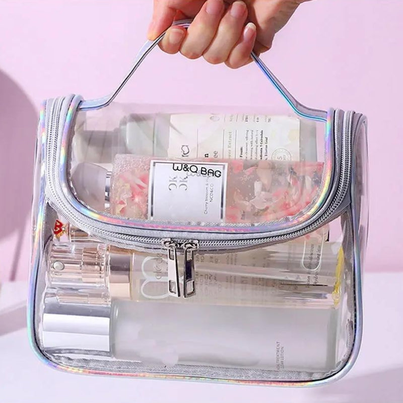 travel toiletry bag for women - Silver - Black