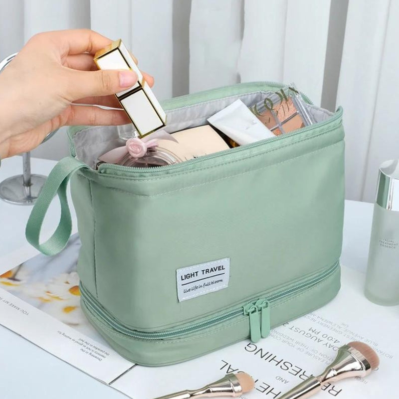 large trendy toiletry bag for women - Blue - Black - Green