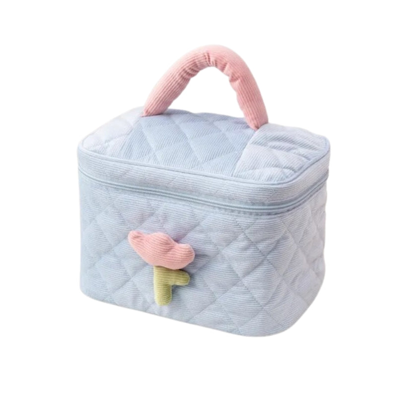 soft toiletry vanity pouch - Blue - L