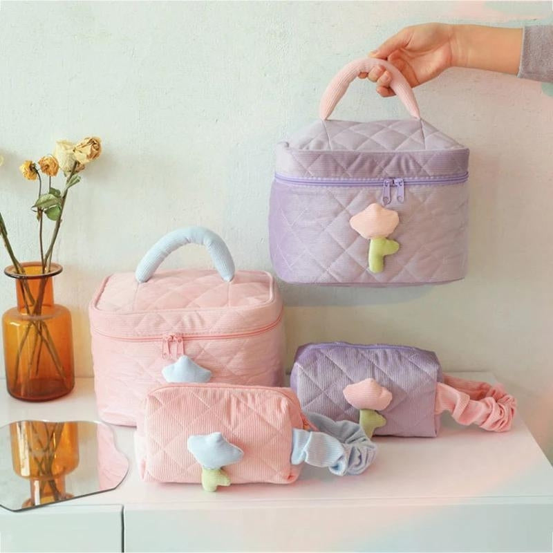 toiletry vanity pouch for women - Beige - Blue - Pink - Purple