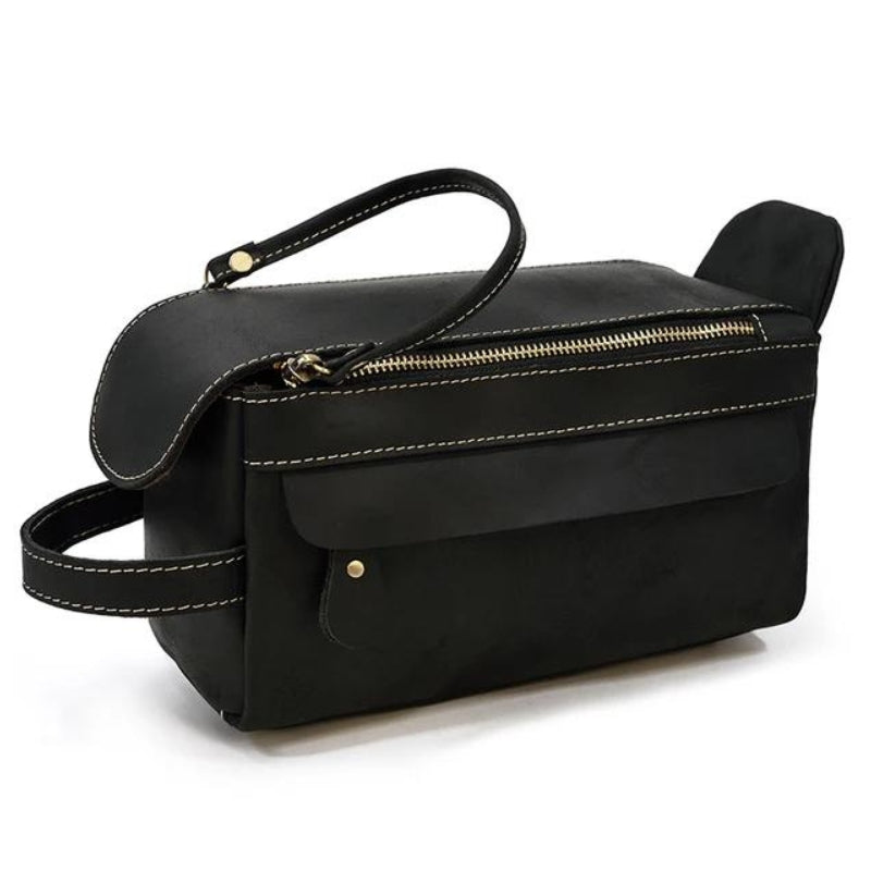 leather travel bag for men - Black - Model 2