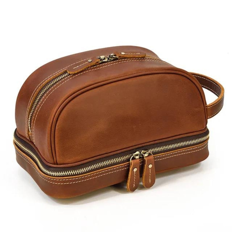 travel toiletry bag for men - Light Brown - Model 1