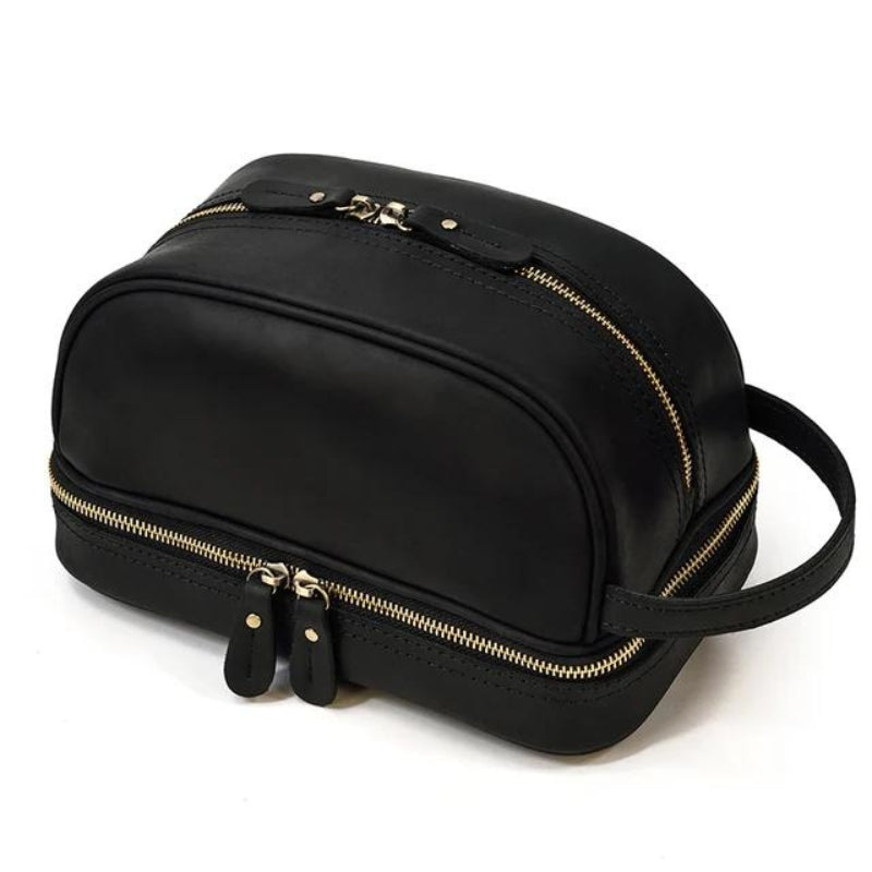 leather toiletry bag - Black - Model 1