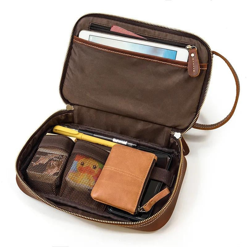 chic men's toiletry bag - Brown - Dark Brown - Light Brown - Black