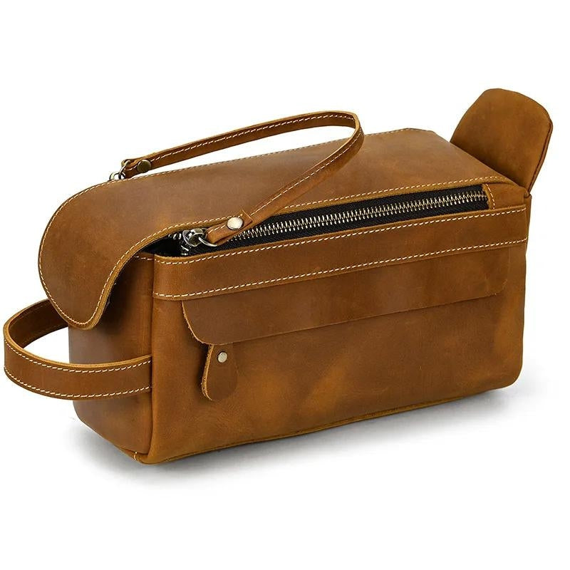 men's leather travel bag - Light Brown - Model 3
