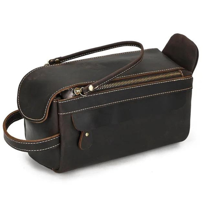 leather bag for travel - Dark Brown - Model 3