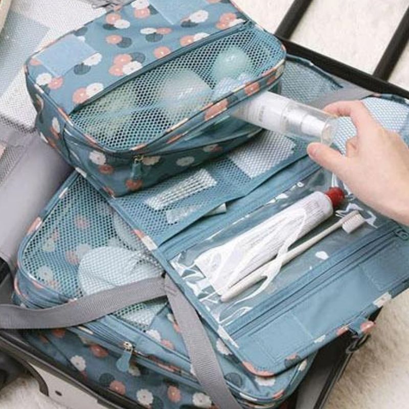 tutorial original women's toiletry bag - Blue Floral Print - Sky Blue Floral Print - Pink Leopard Print - Pink Smiley Print - Bright Red Floral Print - Blue Flamingo Print - Blue Polka Dot Print - Sky Blue Flamingo Print - Navy Blue Unicorn Print - Plain Pink - Plain Red - White Cactus Print - Navy Blue Flamingo Print - Plain Blue - Plain Sky Blue - Pink Stripe Print - Red Star Print - Green Cherry Print - Plain Grey - Plain Gray - Blue Star Print