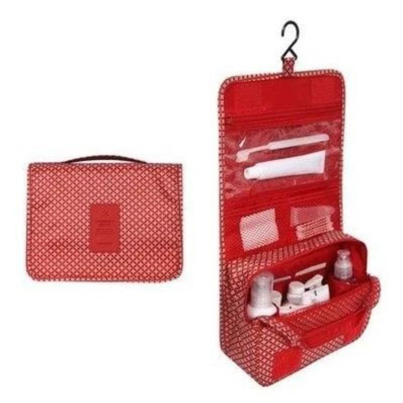 tall women's toiletry bag - Red Star Print