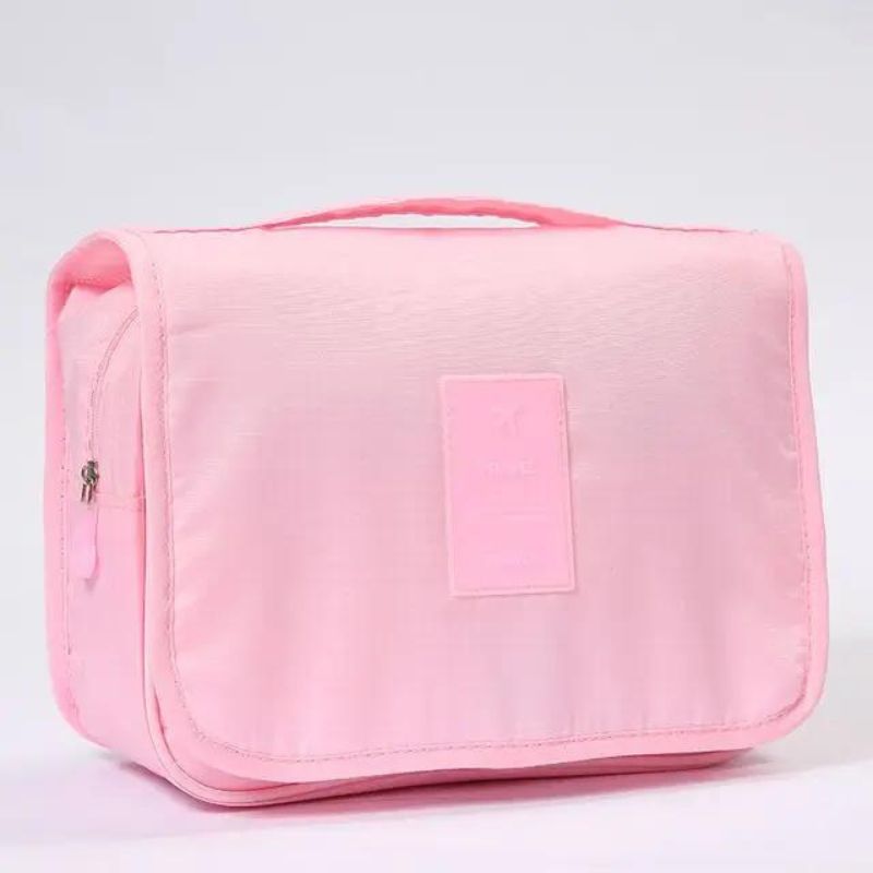 women's toiletry bag with wide opening - Plain Pink