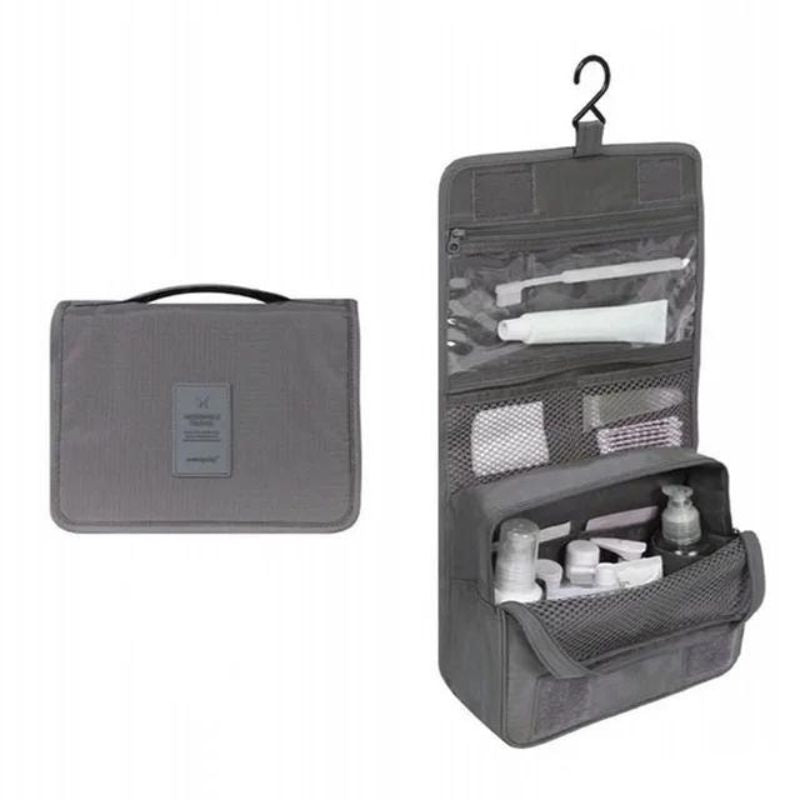 women's travel toiletry bag - Plain Grey - Plain Gray