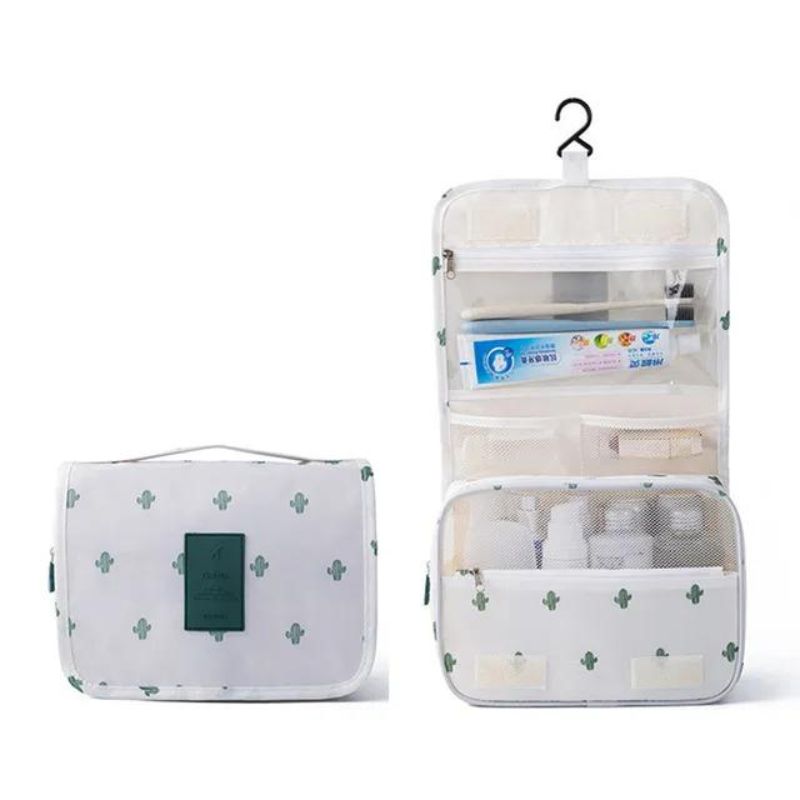 large original toiletry bag for women - White Cactus Print