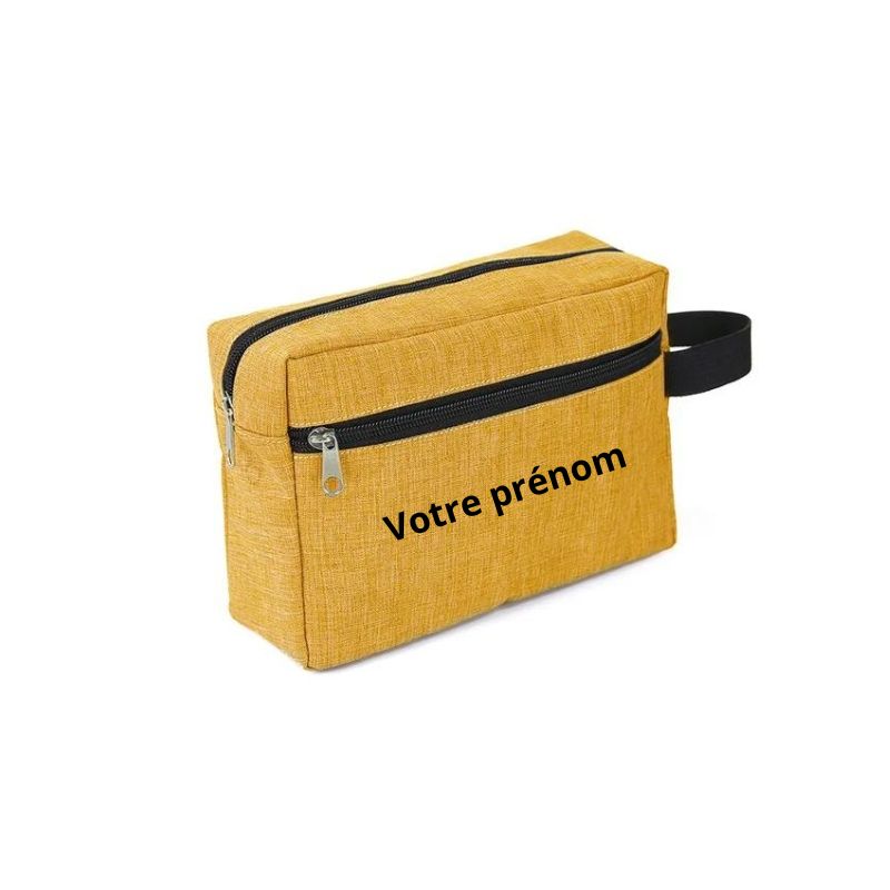 personalized makeup bag - Yellow - With Personalised Engraving - With Personalized Engraving