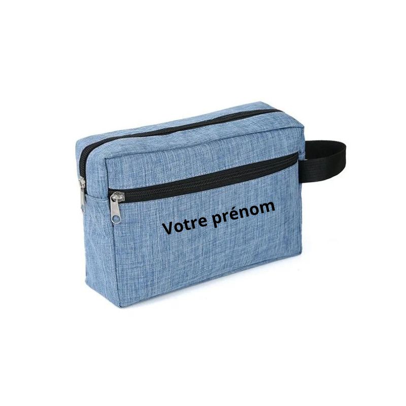 personalized toiletry bag for girls - Blue - With Personalised Engraving - With Personalized Engraving