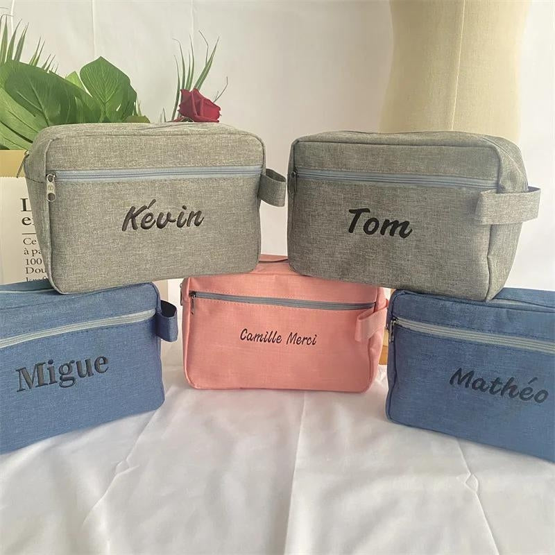 customizable toiletry bag for women - Blue - Black - Pink - Grey - Gray