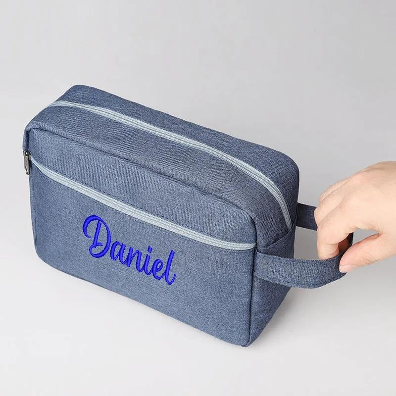 personalized toiletry bag with name - Blue - Black - Pink - Grey - Gray