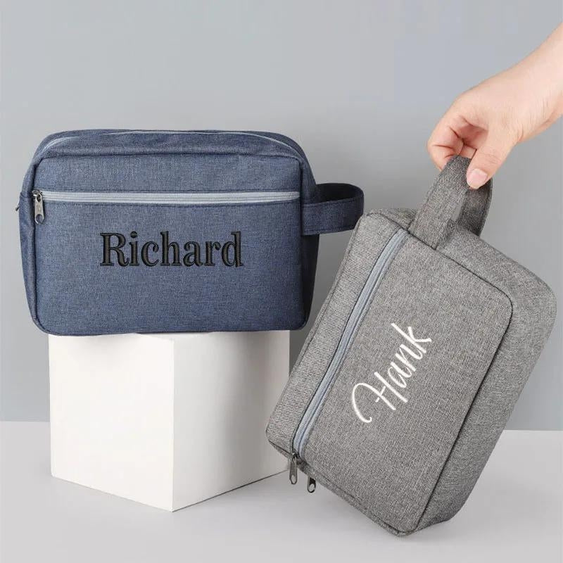 toiletry bag with name - Blue - Black - Pink - Grey - Gray