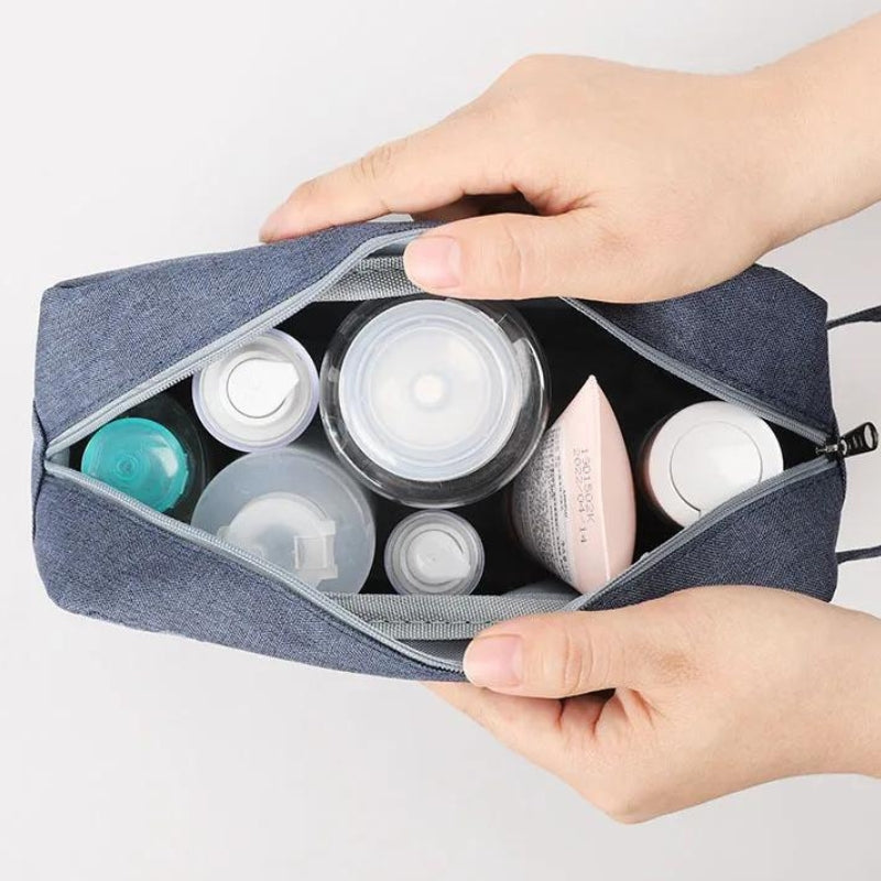 embroidered toiletry bag name - Blue - Black - Pink - Grey - Gray