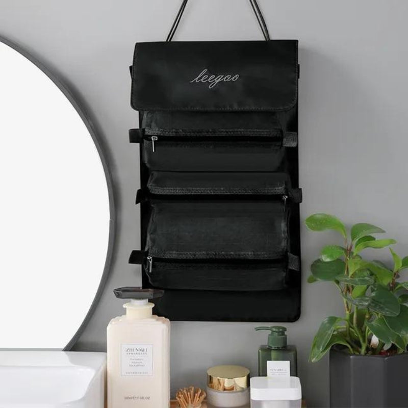 foldable toiletry bag women - Black 2