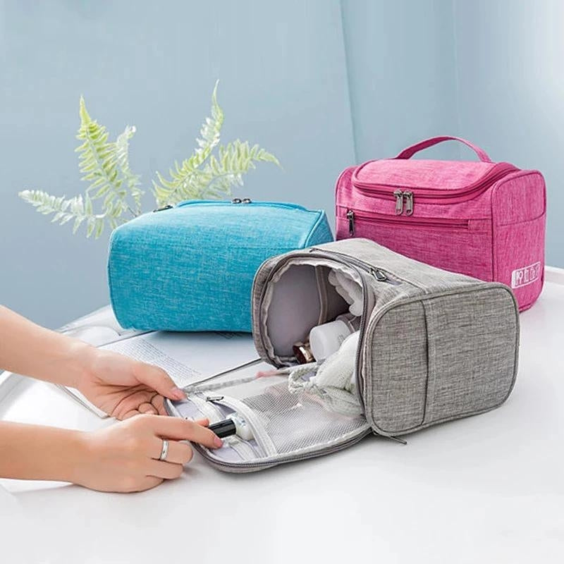 hanging travel toiletry bag - Black - Blue - Sky Blue - Grey - Gray - Purple - Pink - Red