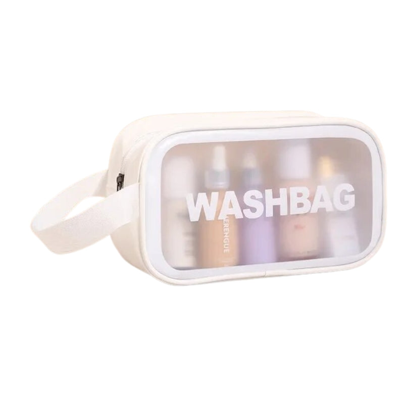 transparent zippered makeup toiletry bag - White - M