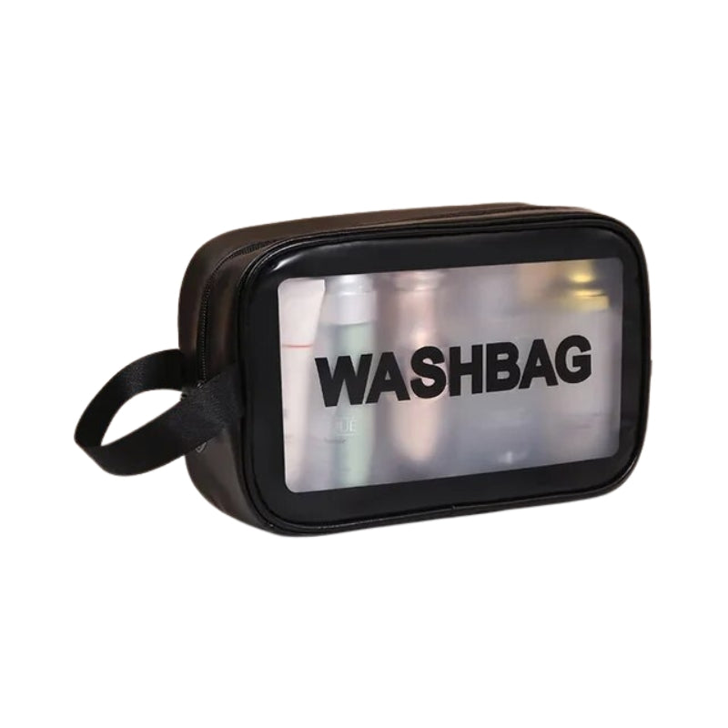 transparent plastic toiletry bag - Black - White - Pink