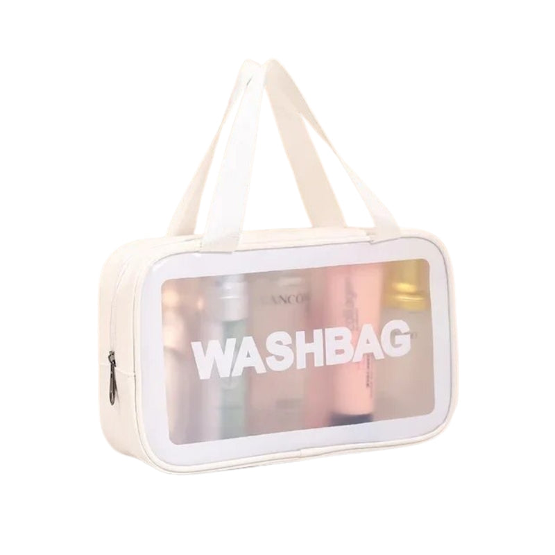 transparent airplane toiletry pouch - White - L