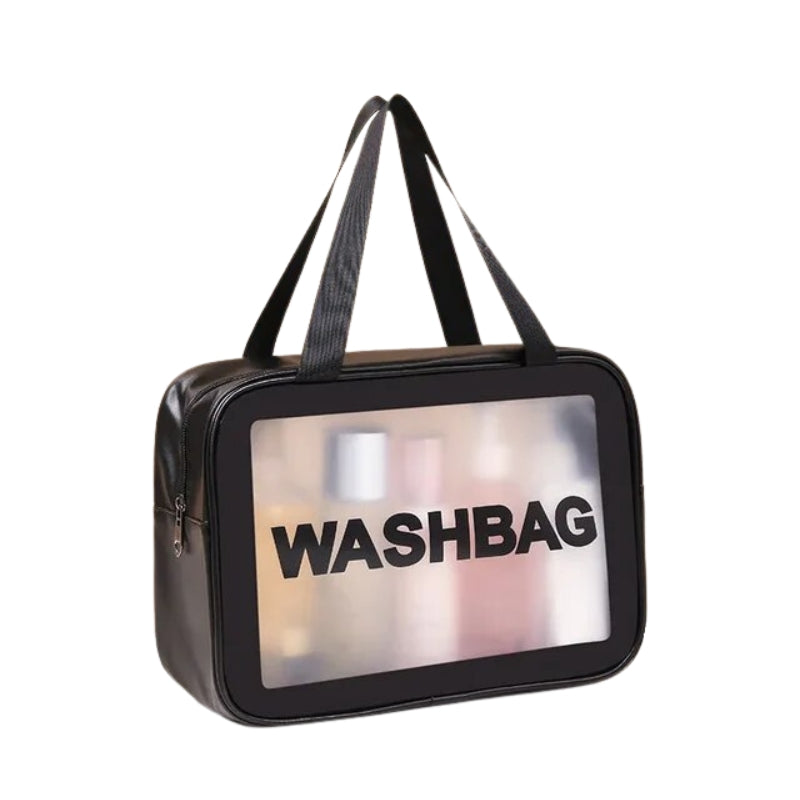 transparent travel toiletry pouch - Black