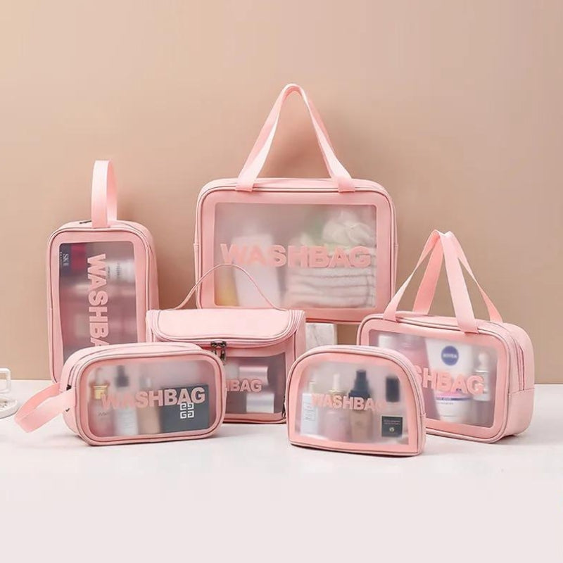 transparent makeup bag - Black - White - Pink
