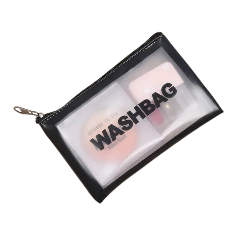clear toiletry bag for travel - Black - XS