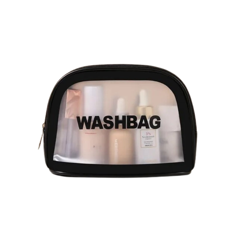 transparent toiletry bag for flights - Black - S