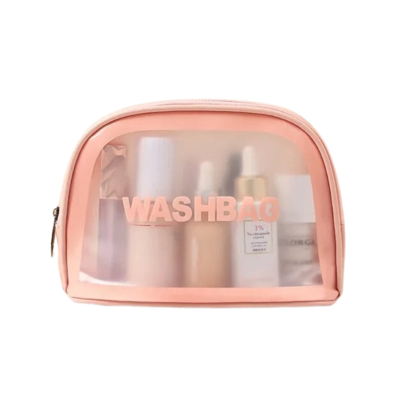 large transparent toiletry pouch - Pink - S
