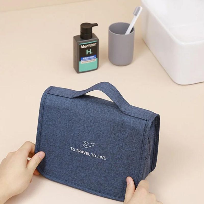 toiletry bag airplane - Black - Sky Blue - Navy Blue - Grey - Gray - Pink - Beige