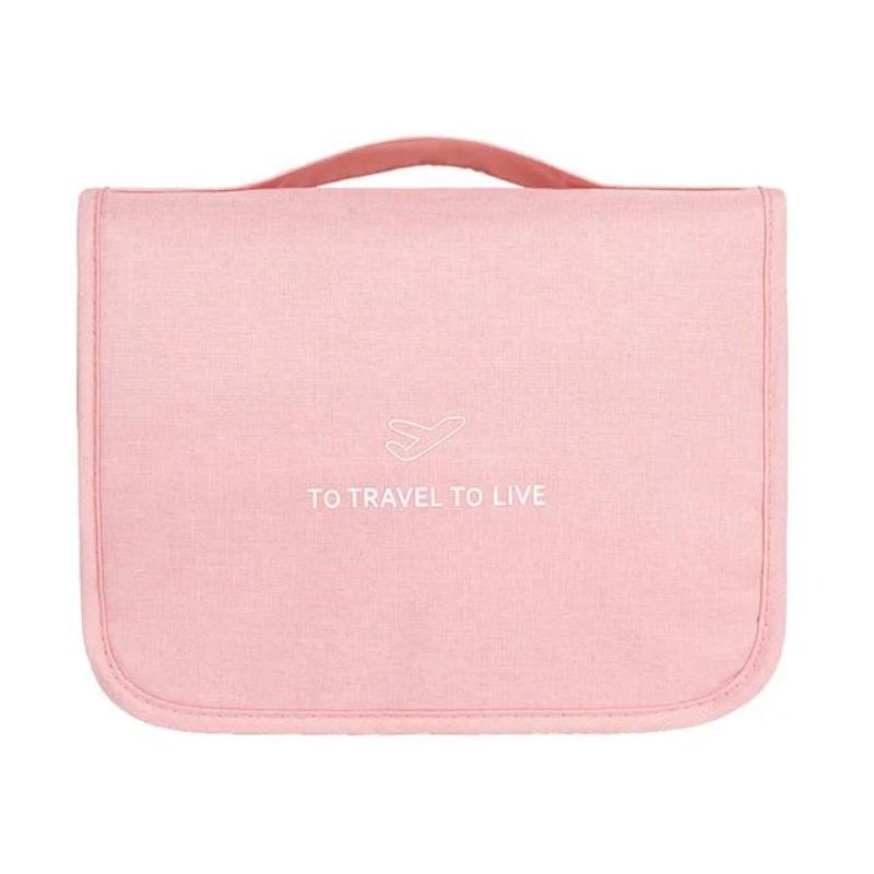 travel toiletry bag for flights - Pink