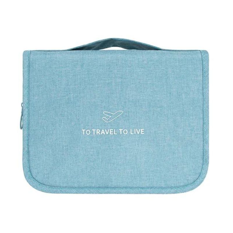 travel toiletry bag for flights - Sky Blue